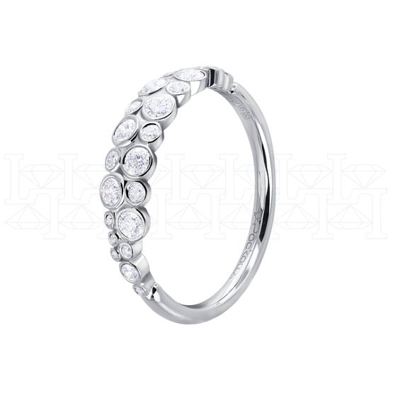 Фото - Кольцо из белого золота с бриллиантами из коллекции "Обручальные кольца с дорожкой" R9189-13403 (241)