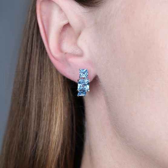 Фото - Серьги из белого золота с топазами из коллекции "Акварель" E7050-15938 (420)