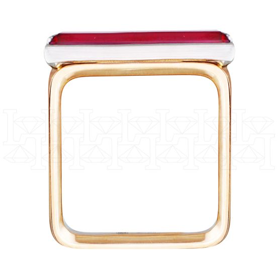 Фото - Кольцо квадратное из рыже-белого золота R4383-5832 (162)