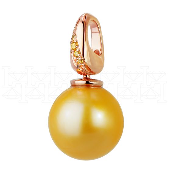 Фото - Подвеска из рыжего золота с жемчугом и бриллиантами P7037-9656 (660)