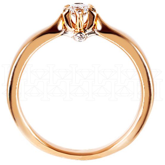 Фото - Кольцо из рыжего золота с бриллиантом из коллекции "Помолвка" R2188-2521 (515)