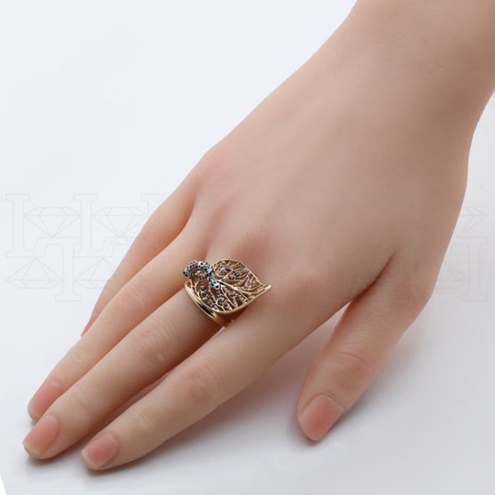 Фото - Кольцо из цветного золота с гранатами R10167-16003