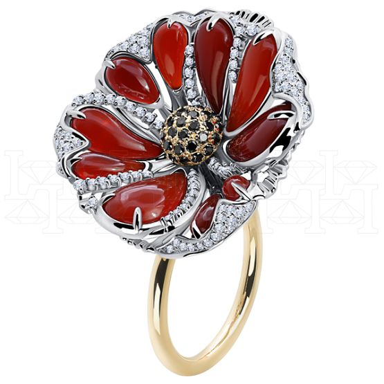 Фото - Кольцо из цветного золотас бриллиантами из коллекции "Русское поле" R10232-16177 (715)