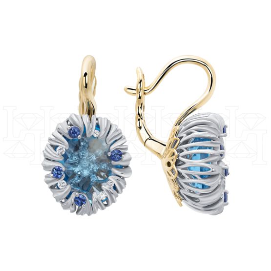 Фото - Серьги из цветного золота с топазами и бриллиантами из коллекции "Забава" E2847-16320 (716)