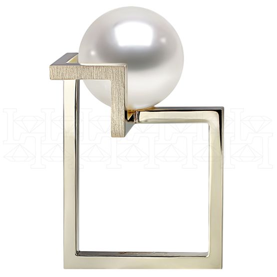 Фото - Кольцо квадратное из белого золота с жемчугом R6355-8501 (663)