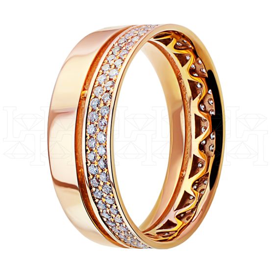 Фото - Кольцо из рыжего золота с бриллиантами из коллекции "Парные обручальные кольца" R8031-11089 (210)
