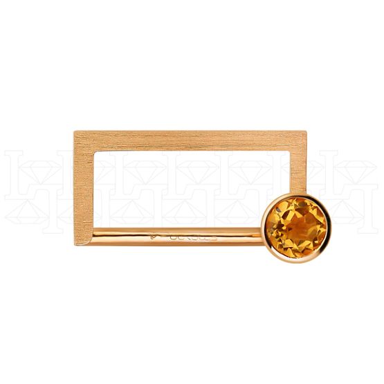 Фото - Кольцо квадратное из рыжего золота с цитрином из коллекции "Серпантин" R8020-11069 (811)
