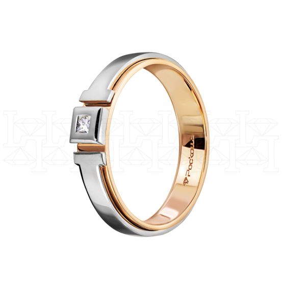 Фото - Кольцо из цветного золота с бриллиантом из коллекции "Парные обручальные кольца" R4686-5656 (210)