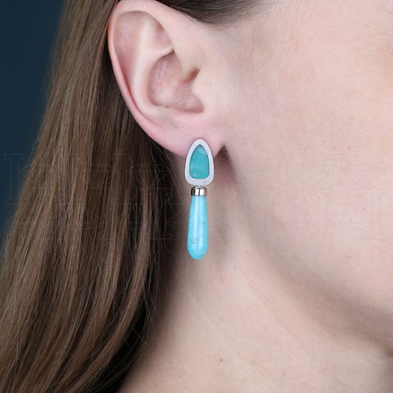 Фото - Серьги из белого золота из коллекции "Ветер странствий" E10084-15844 (419)