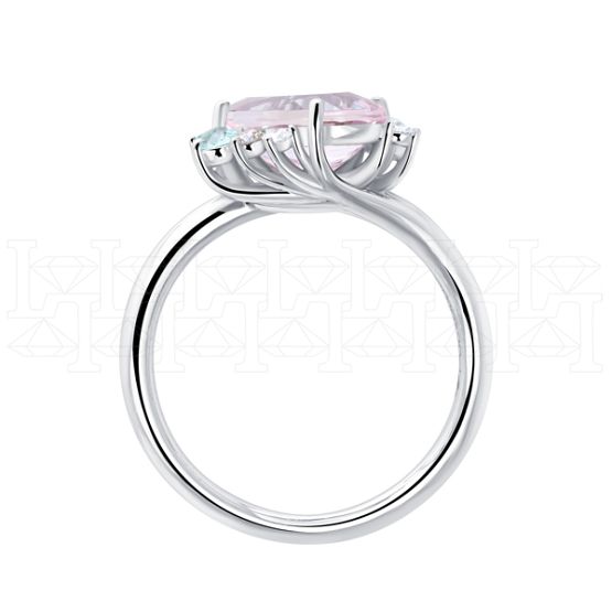 Фото - Кольцо из белого золота с морганитом и бриллиантами из коллекции "Акварель" R10292-16514 (420)
