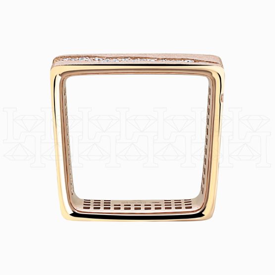 Фото - Кольцо квадратное из рыжего золота с бриллиантами R4015-15425 (808)