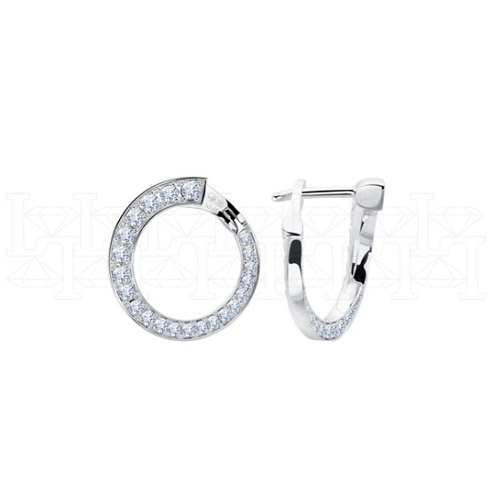 Фото - Серьги из белого золота с бриллиантами из коллекции "Чистая линия" E7025-9644 (781)