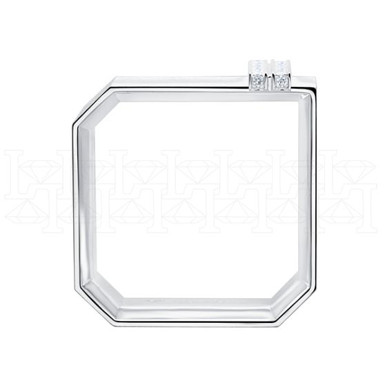 Фото - Кольцо квадратное из белого золота с бриллиантами R7987-11024 (808)