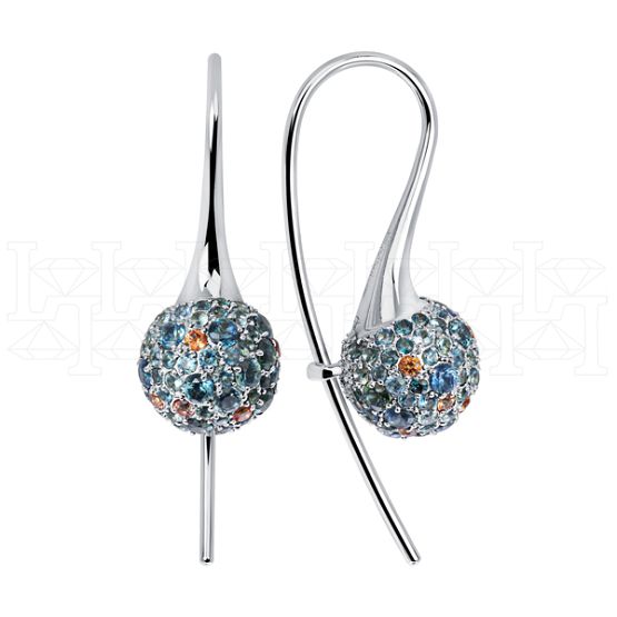 Фото - Серьги из белого золота с цветными сапфирами E7097-16204 (805)