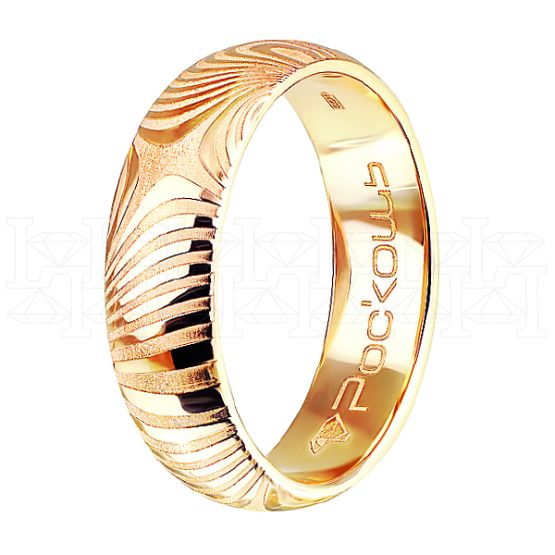 Фото - Кольцо обручальное из рыжего золота из коллекции "Традиционные" W1045018 (245)