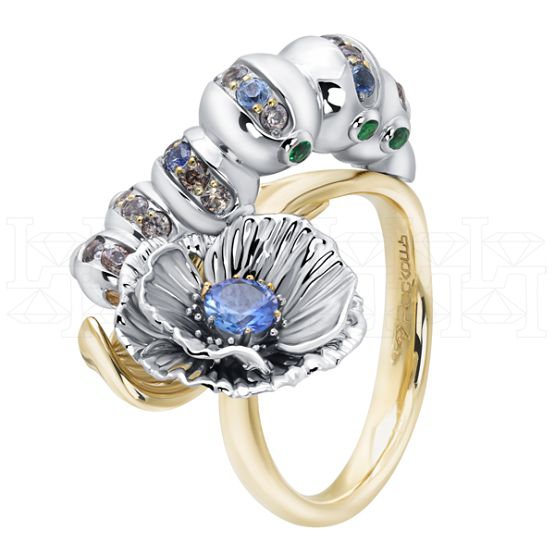 Фото - Кольцо из цветного золота с сапфиром из коллекции "Мутабор" R10066-15870 (762)