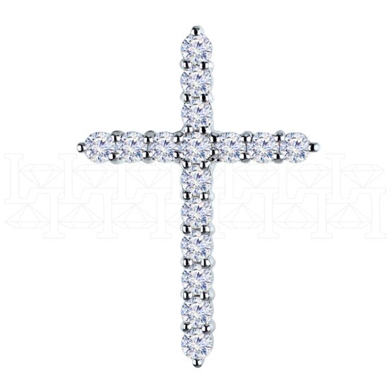 Фото - Крест из белого золота с бриллиантами X5581-6875 (181)