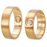 Кольцо обручальное из белого золота с бриллиантом из коллекции "Парные обручальные кольца" R4728-5575 (210)