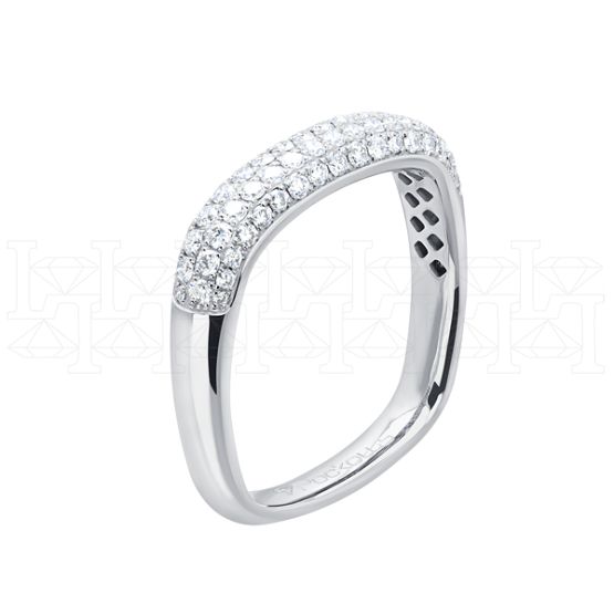 Фото - Кольцо из белого золота с бриллиантами из коллекции "Чистая линия" R6895-9481 (781)
