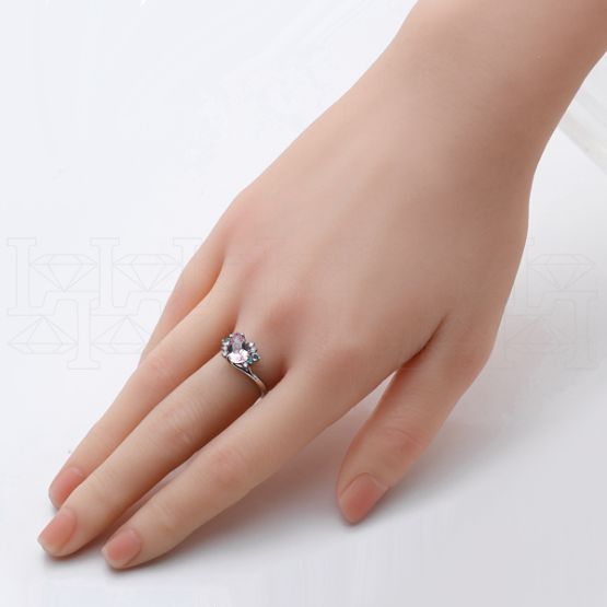 Фото - Кольцо из белого золота с морганитом и бриллиантами из коллекции "Акварель" R10292-16514 (420)