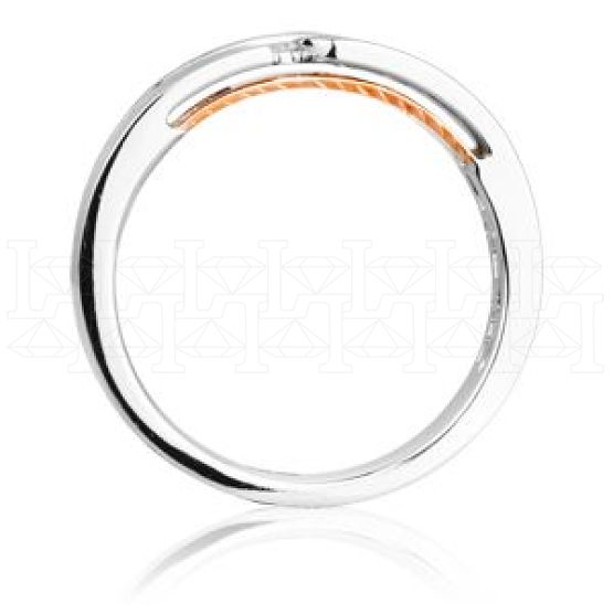 Фото - Кольцо обручальное из цветного золота с бриллиантами из коллекции "Обручальные кольца с  одним бриллиантом" R16357 (243)