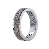 Кольцо из белого золота с цветными сапфирами R6137-15512 (564)