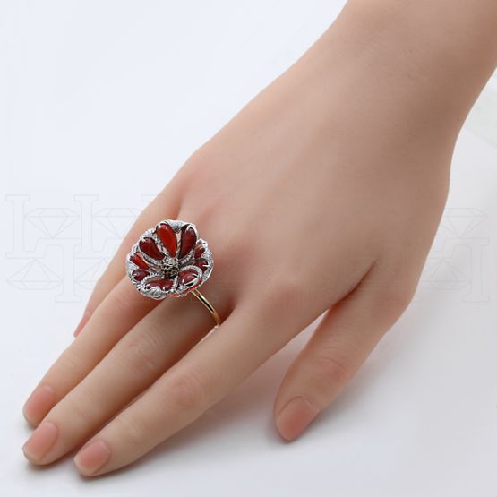 Фото - Кольцо из цветного золотас бриллиантами из коллекции "Русское поле" R10232-16177 (715)