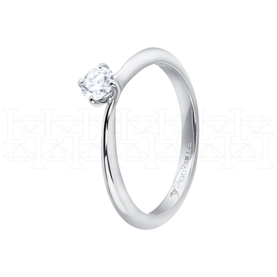 Фото - Кольцо из белого золота с бриллиантом из коллекции "Помолвка" R10181-16044 (514)