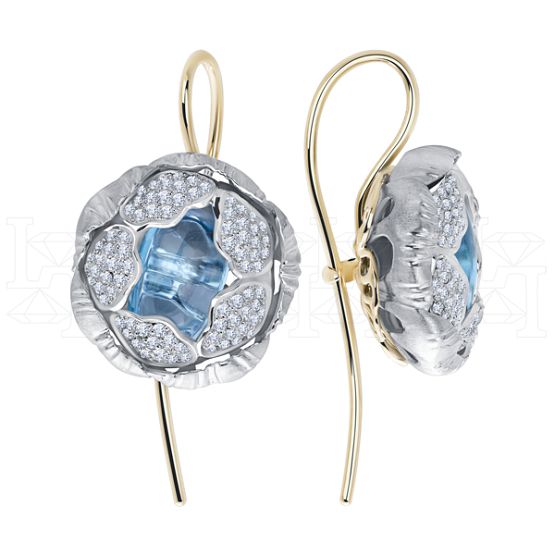 Фото - Серьги из цветного золота с топазами и бриллиантами из коллекции "Забава" E5396-16134 (716)