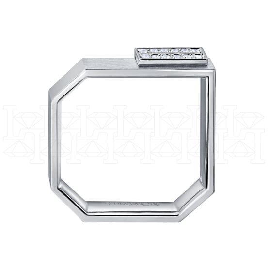 Фото - Кольцо квадратное из белого золота с бриллиантами R9103-13264 (808)