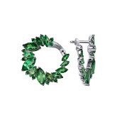Серьги конго из белого золота из коллекции "Акварель" E10046-15762 (420)