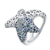 Кольцо из белого золота с цветными сапфирами из коллекции "Город порт" R9919-15398 (451)