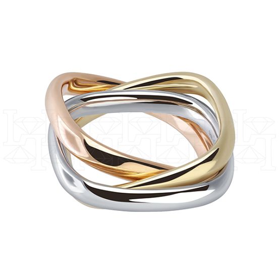 Фото - Кольцо квадратное из цветного золота из коллекции "тринити" R9898-15362 (244)