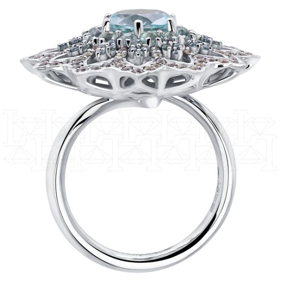Фото - Кольцо из белого золота с аквамарином из коллекции "786" R9952-16104 (786)