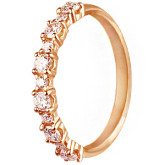 Кольцо обручальное из рыжего золота с бриллиантами из коллекции "Обручальные кольца с дорожкой" R3162-4248 (241)