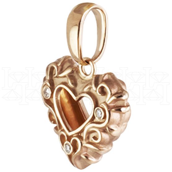 Фото - Подвеска сердце из белого золота с сапфирами P3014-3650 (193)