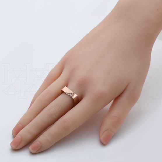 Фото - Кольцо квадратное из белого золота с бриллиантом R7311-10039 (808)