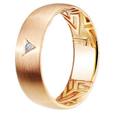 Кольцо обручальное из рыжего золота с бриллиантом из коллекции "Обручальные кольца с  одним бриллиантом" R4122-4773C (243)
