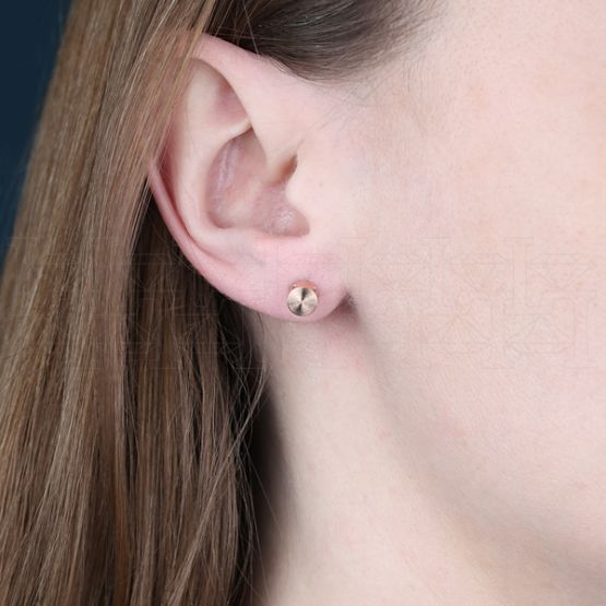 Фото - Серьги пуссеты из рыжего золота с бриллиантами G7918-10922 (156)