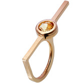 Кольцо из рыжего золота с цитрином из коллекции "Серпантин" R6860-9446 (811)