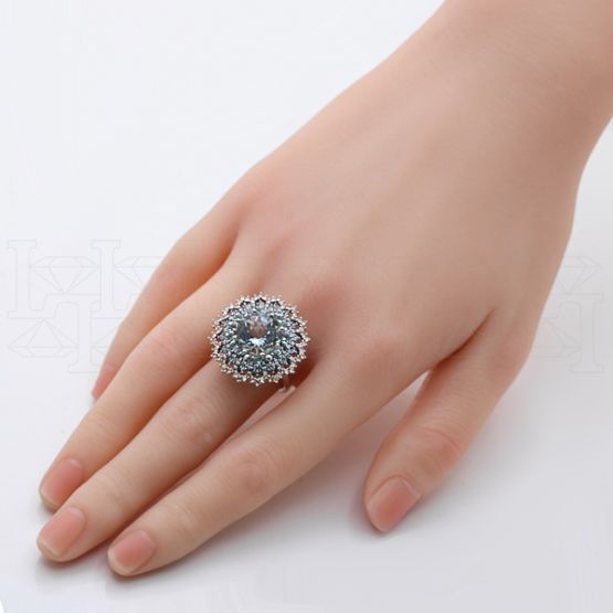 Фото - Кольцо из белого золота с бериллом из коллекции "786" R9952-15522 (786)