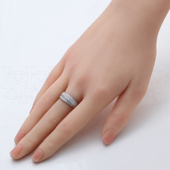 Фото - Кольцо из белого золота с бриллиантами из коллекции "Чистая линия" R6828-9410 (781)