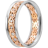 Кольцо обручальное из цветного золота с бриллиантами из коллекции "Обручальные кольца с дорожкой" R3223-3951 (241)