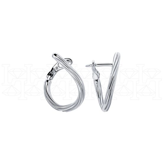 Фото - Серьги конго из белого золота E9470-13983 (719)