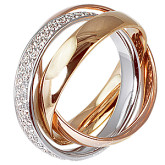 Кольцо обручальное из цветного золота с бриллиантами R3535-4246 (244)