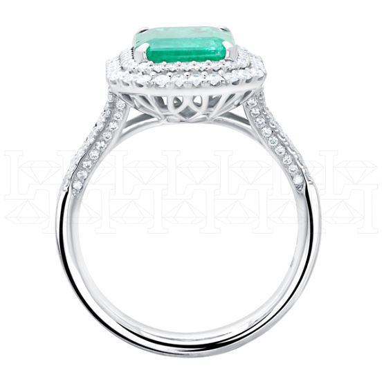 Фото - Кольцо из белого золота с изумрудом и бриллиантами из коллекции "580" R10256-16334 (580)