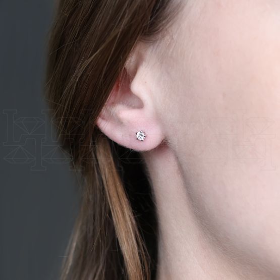 Фото - Серьги пуссеты из белого золота с бриллиантами из коллекции "140" G10184-16064 (140)