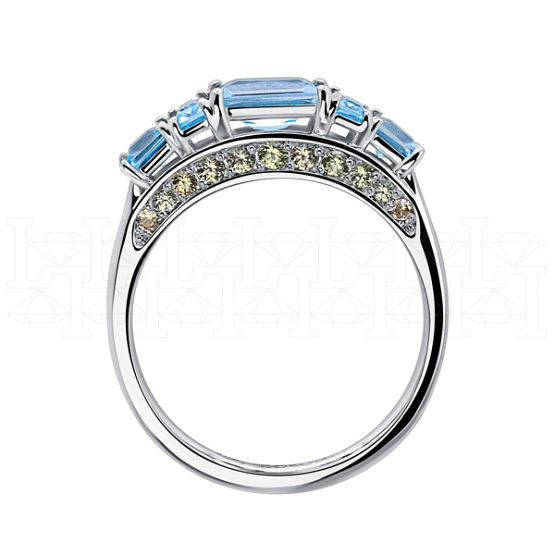 Фото - Кольцо из белого золота с топазами из коллекции "Акварель" R7827-16115 (420)