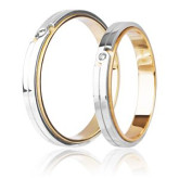 Кольцо обручальное из цветного золота с бриллиантом из коллекции "Парные обручальные кольца" VDR.A2621 (210)