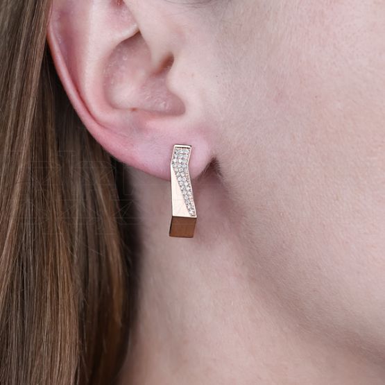 Фото - Серьги из рыжего золота с бриллиантами E7304-14900 (808)